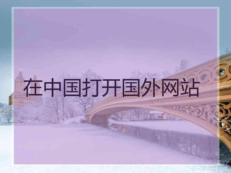 在中国打开国外网站