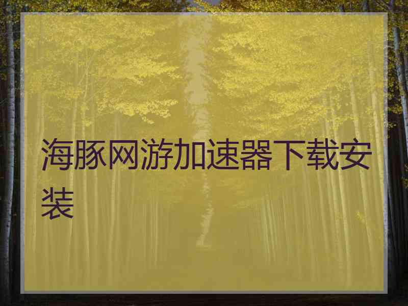 海豚网游加速器下载安装