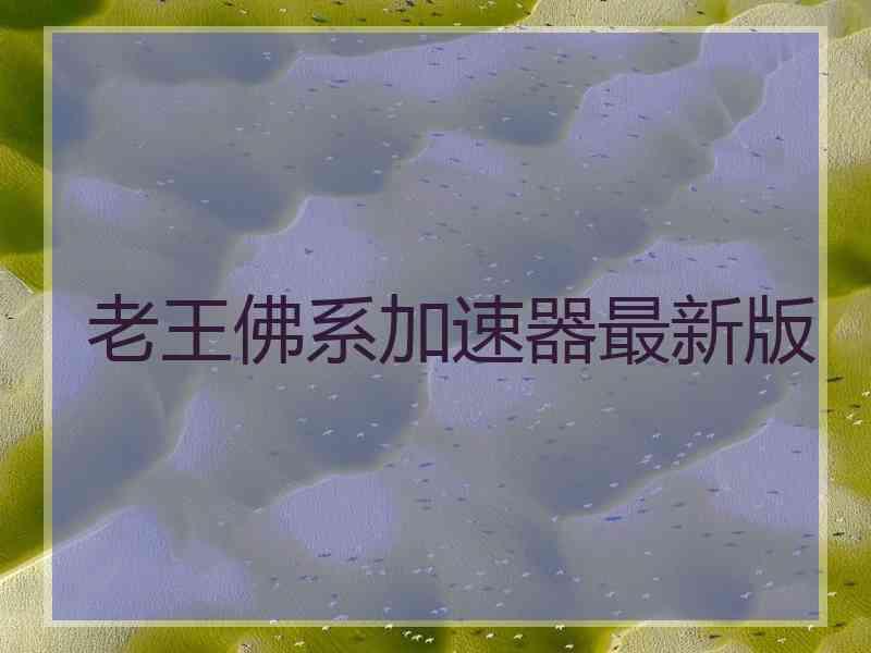 老王佛系加速器最新版
