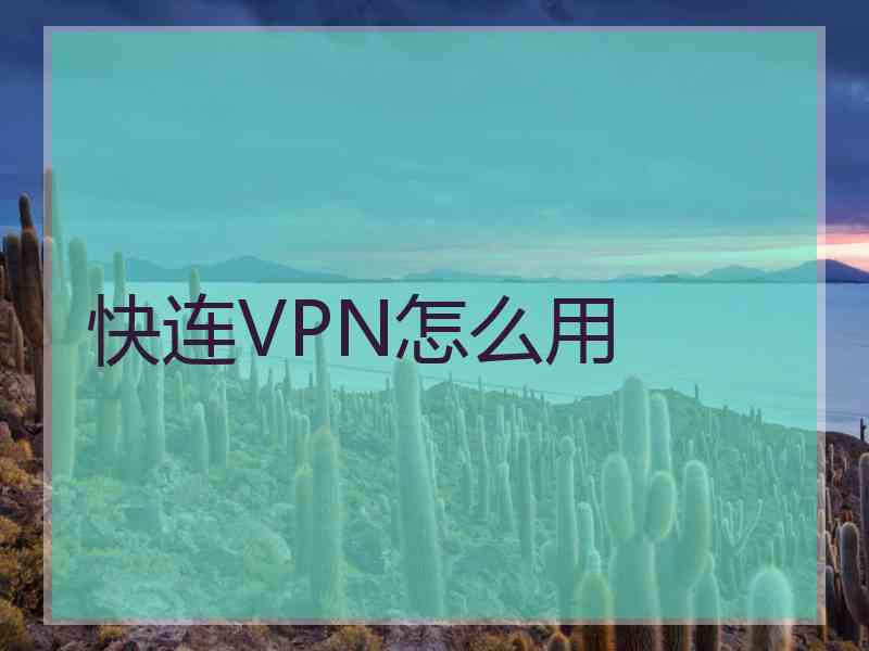 快连VPN怎么用