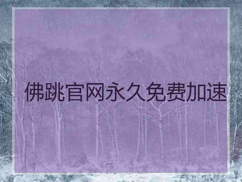 佛跳官网永久免费加速