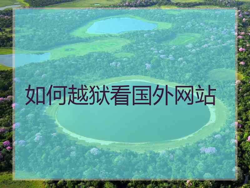 如何越狱看国外网站