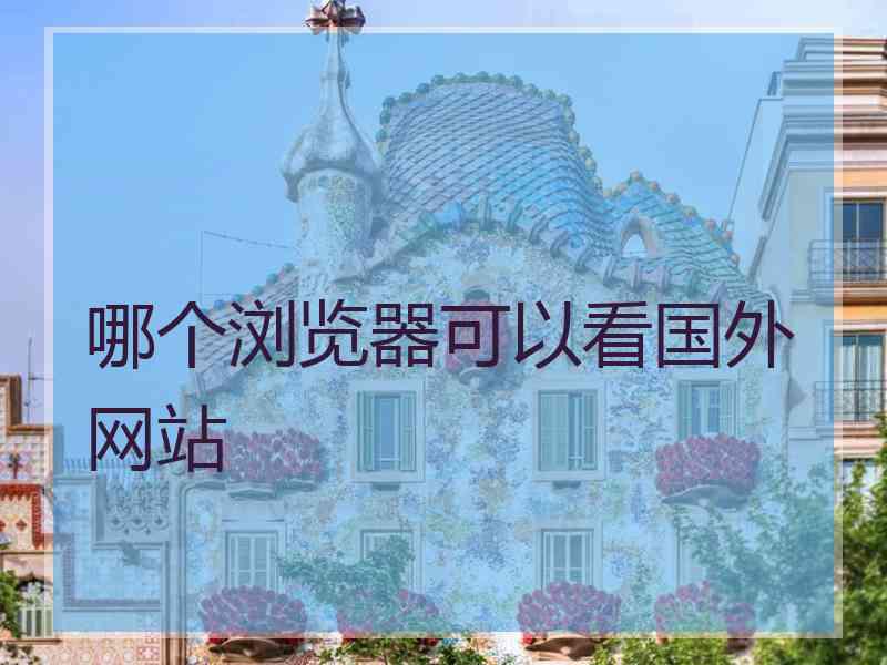 哪个浏览器可以看国外网站