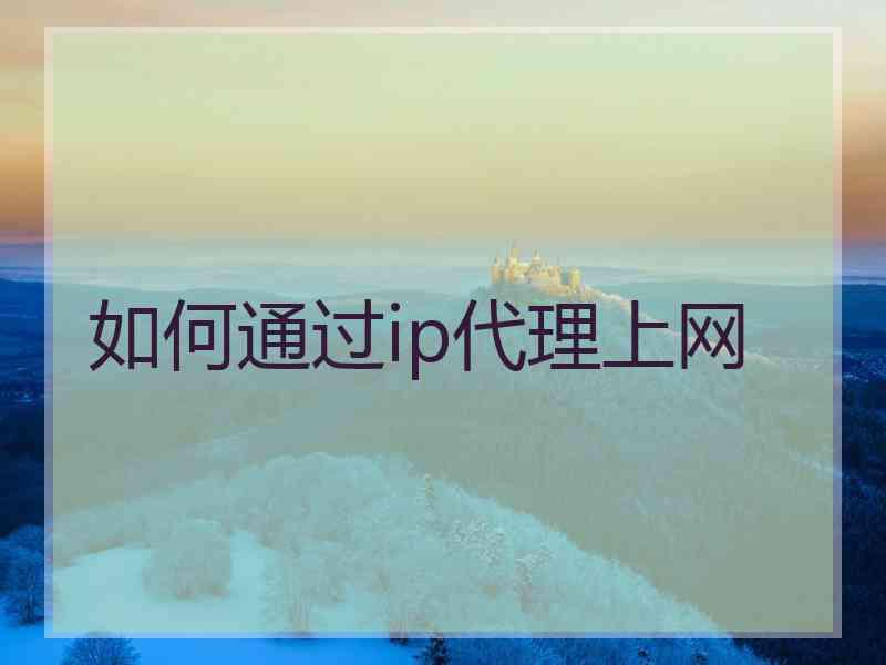 如何通过ip代理上网
