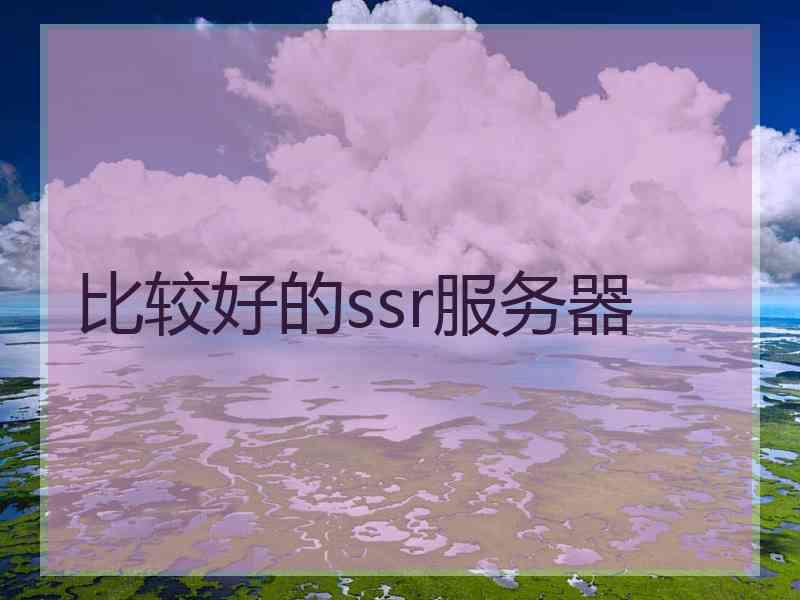 比较好的ssr服务器