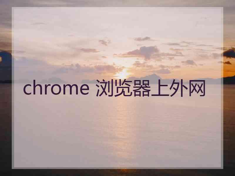 chrome 浏览器上外网