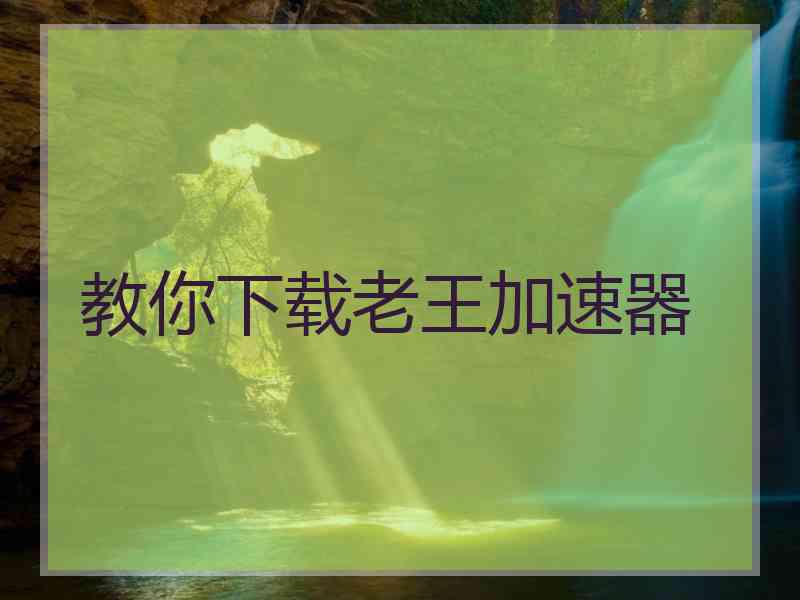 教你下载老王加速器