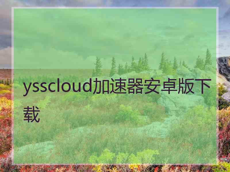 ysscloud加速器安卓版下载