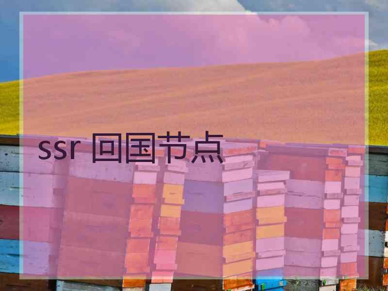 ssr 回国节点