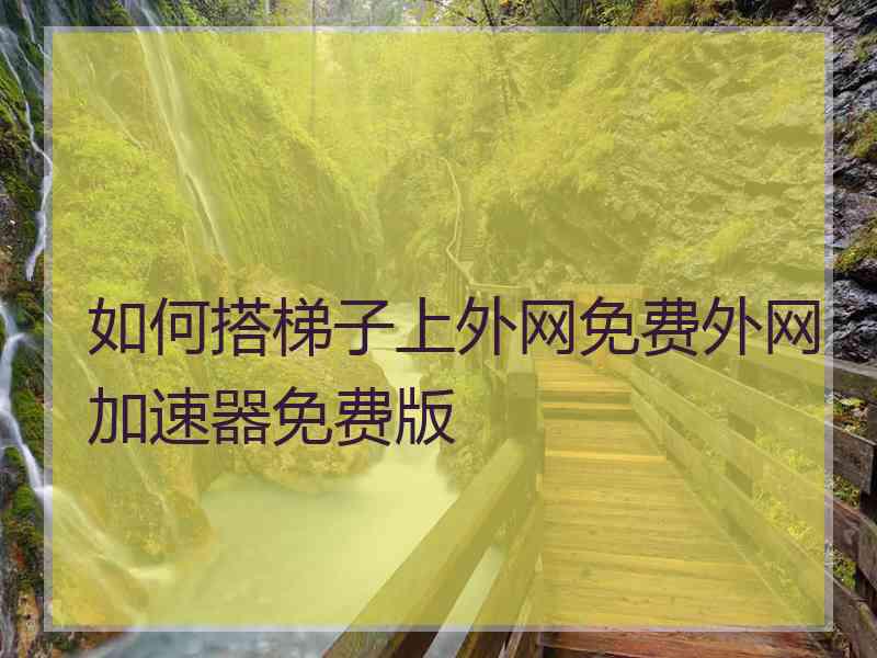 如何搭梯子上外网免费外网加速器免费版