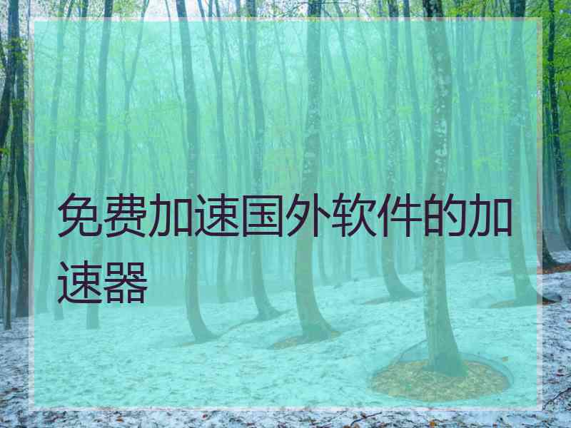 免费加速国外软件的加速器