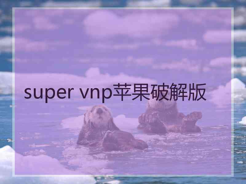 super vnp苹果破解版