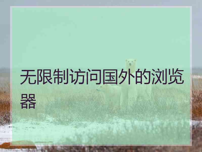 无限制访问国外的浏览器