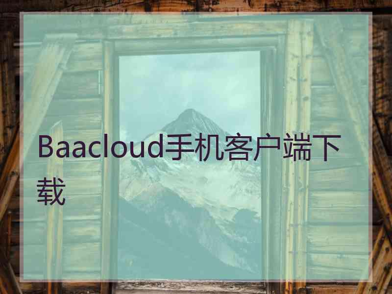 Baacloud手机客户端下载