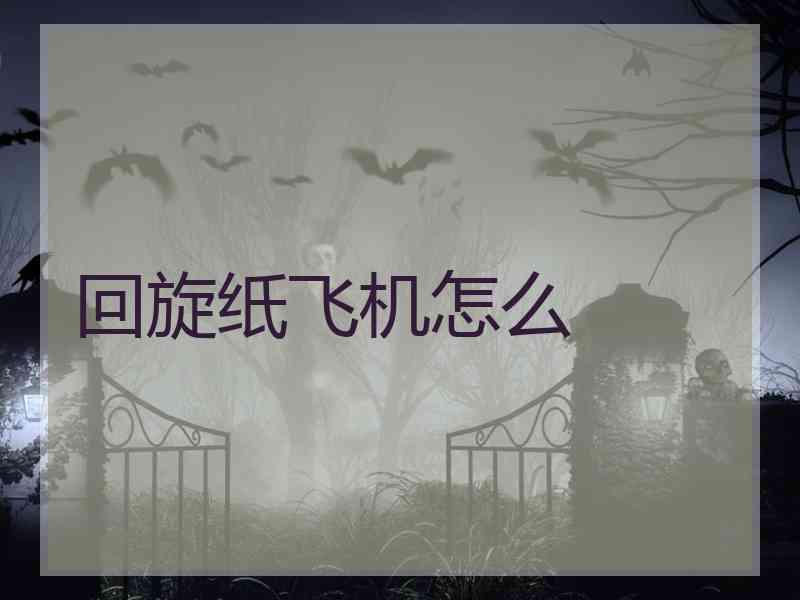 回旋纸飞机怎么