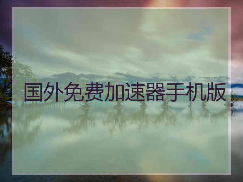 国外免费加速器手机版