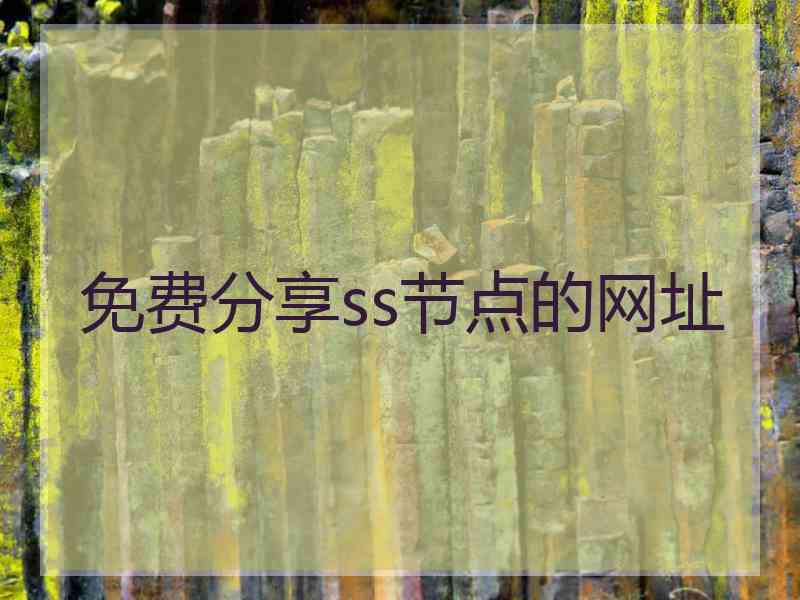 免费分享ss节点的网址