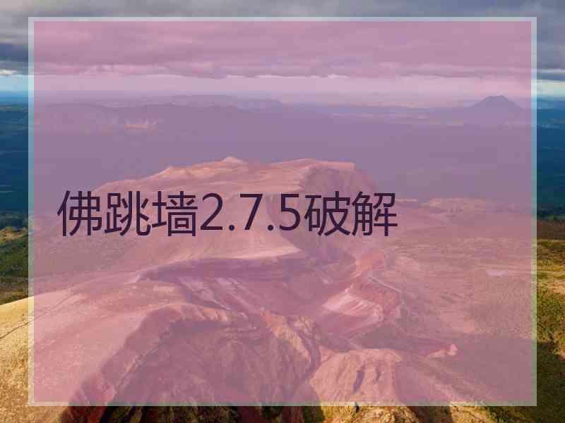 佛跳墙2.7.5破解