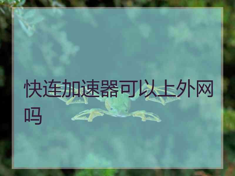 快连加速器可以上外网吗