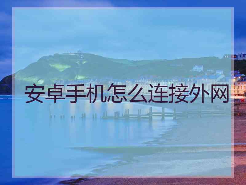 安卓手机怎么连接外网