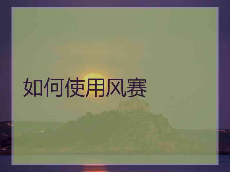 如何使用风赛