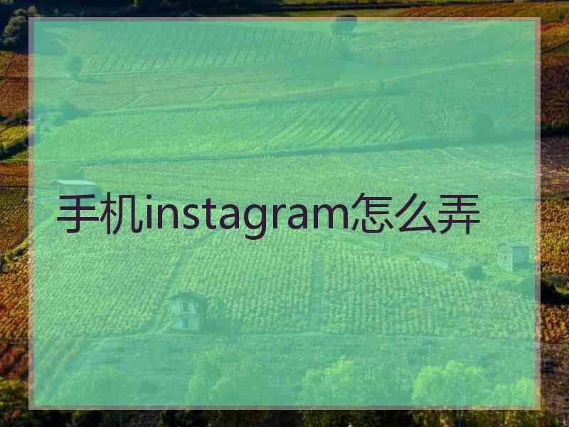 手机instagram怎么弄