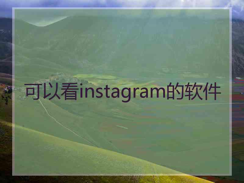 可以看instagram的软件