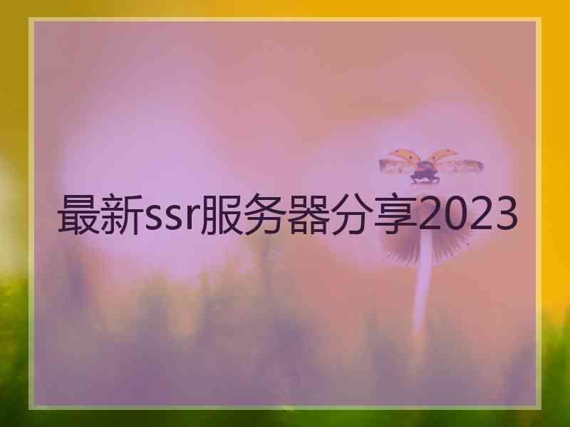 最新ssr服务器分享2023