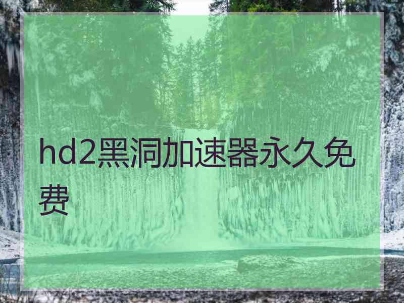 hd2黑洞加速器永久免费