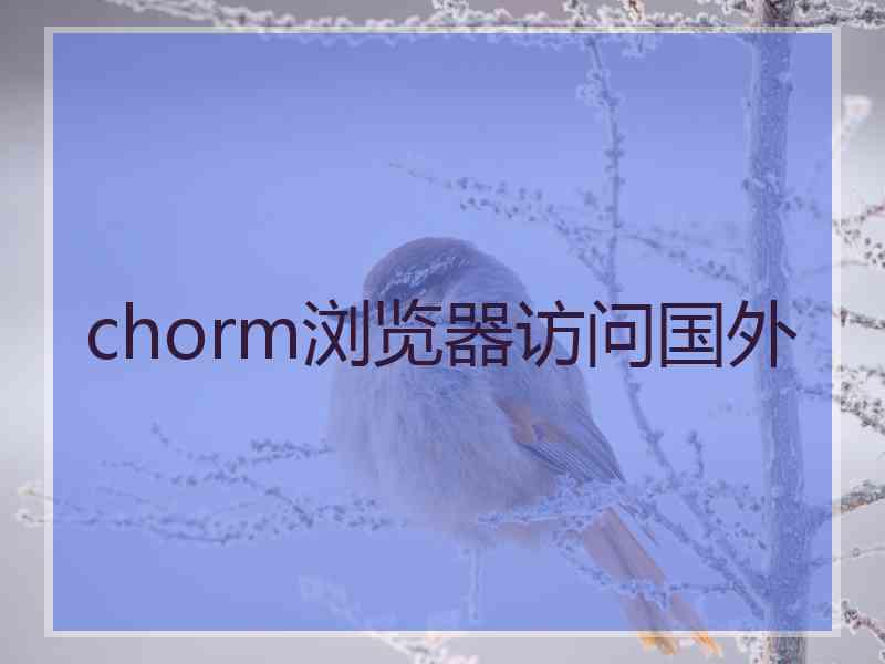 chorm浏览器访问国外