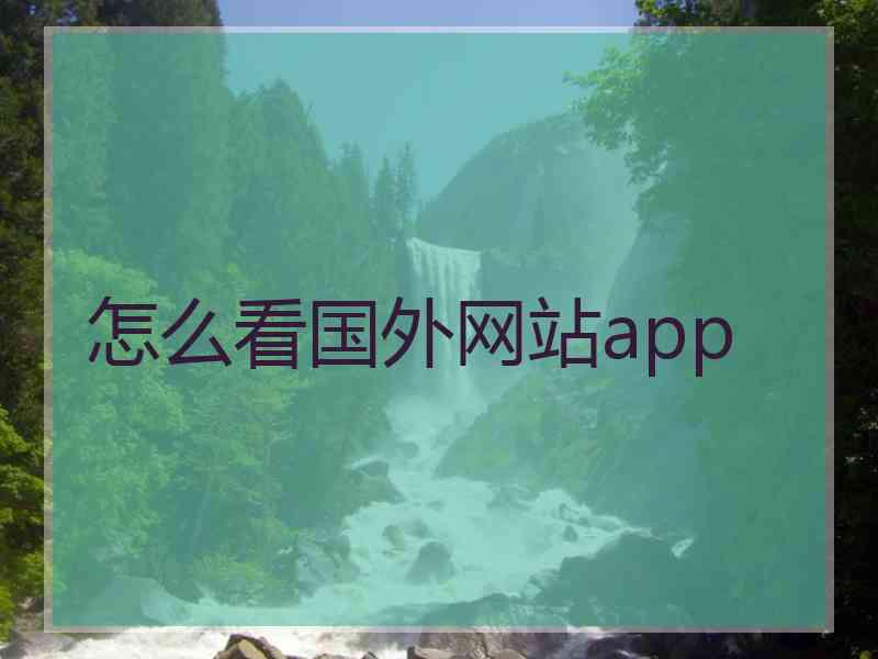 怎么看国外网站app