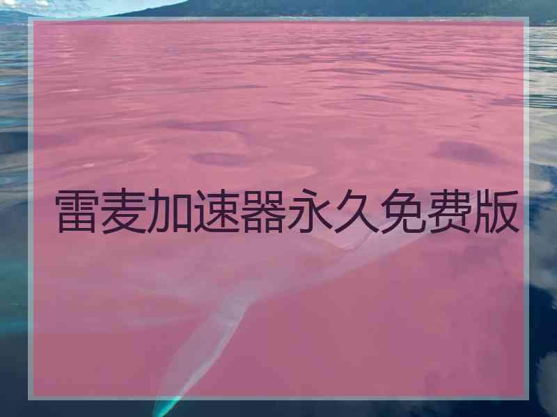 雷麦加速器永久免费版