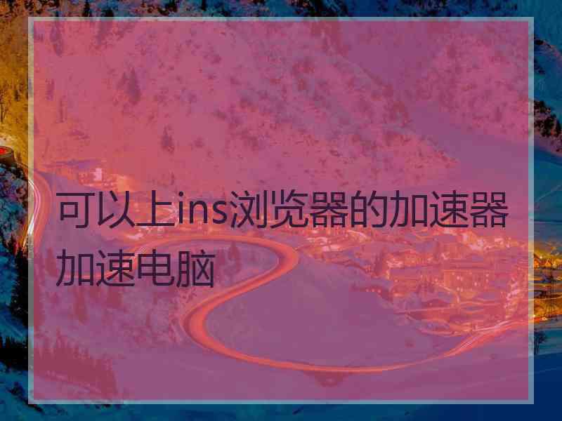 可以上ins浏览器的加速器加速电脑