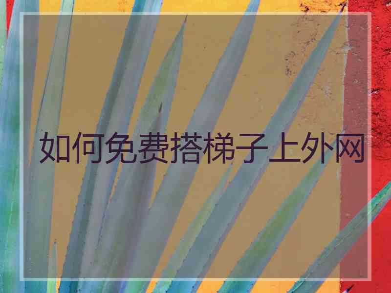如何免费搭梯子上外网
