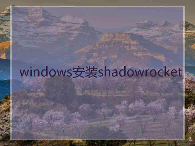 windows安装shadowrocket
