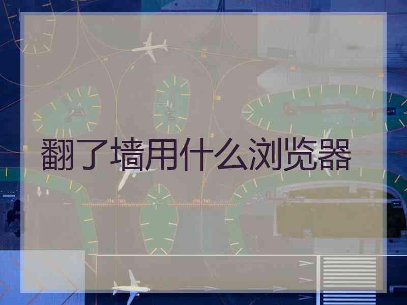 翻了墙用什么浏览器