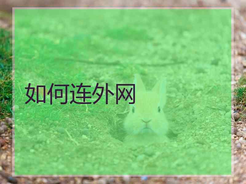 如何连外网
