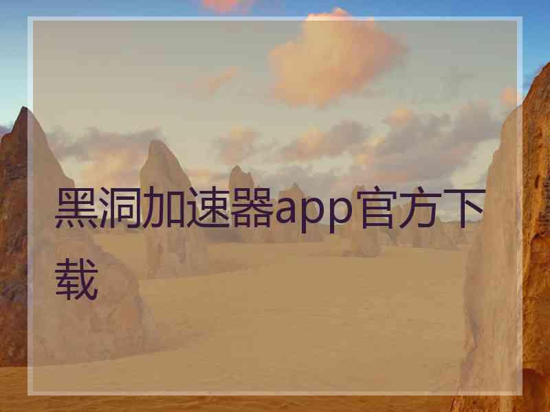 黑洞加速器app官方下载