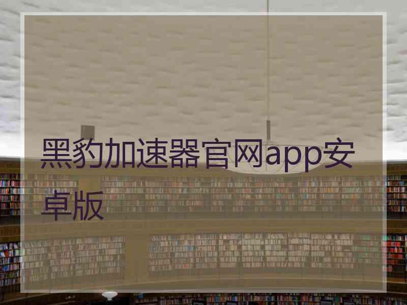 黑豹加速器官网app安卓版