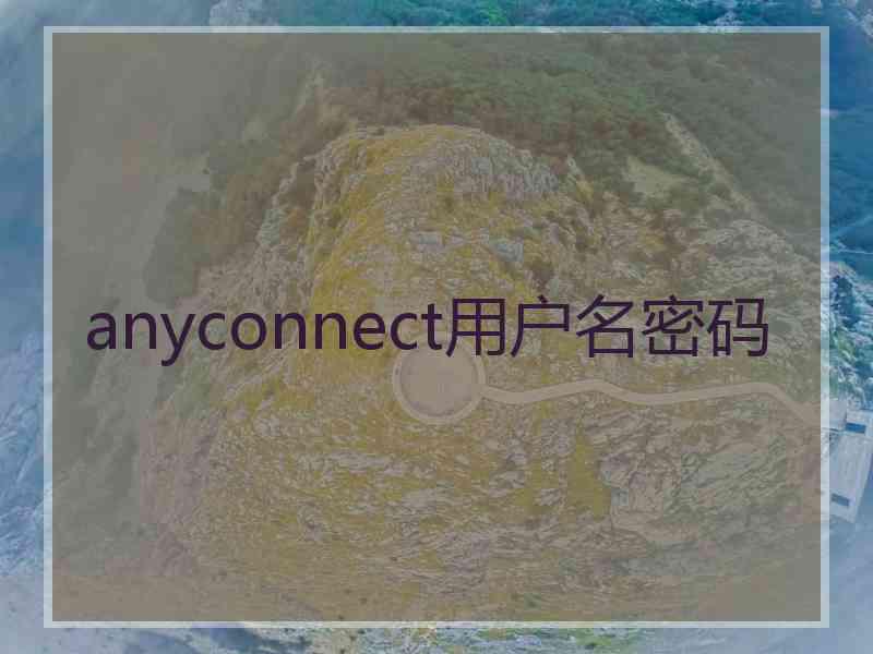 anyconnect用户名密码