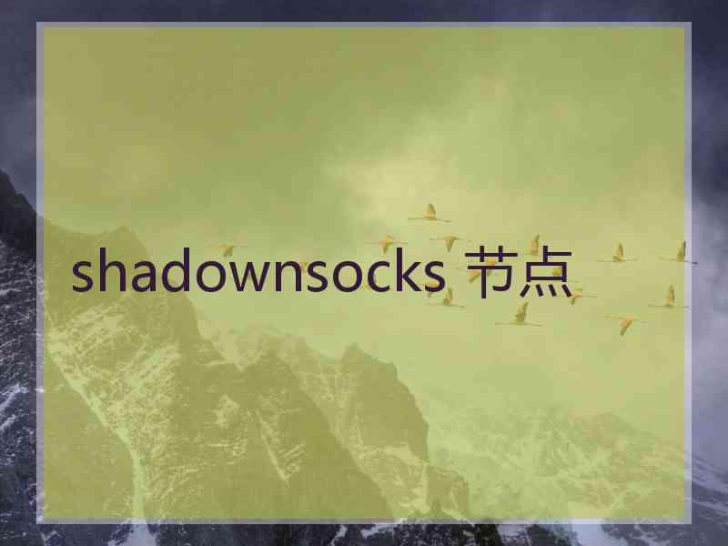 shadownsocks 节点