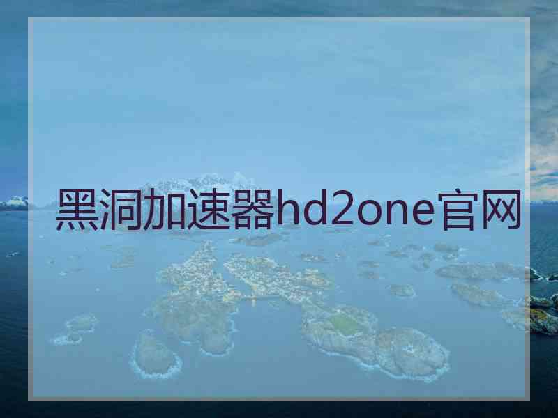 黑洞加速器hd2one官网