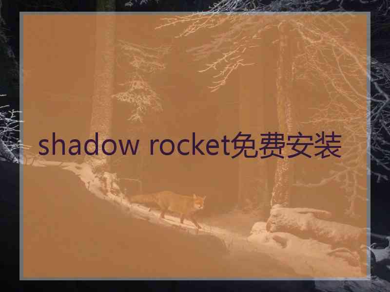 shadow rocket免费安装