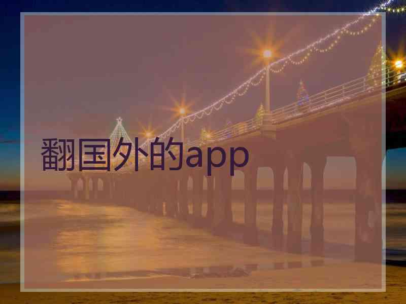 翻国外的app