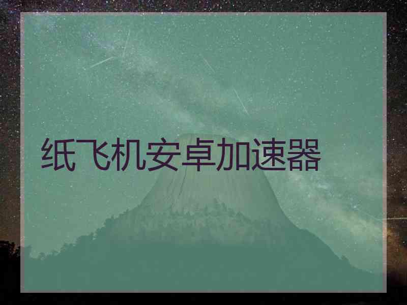 纸飞机安卓加速器
