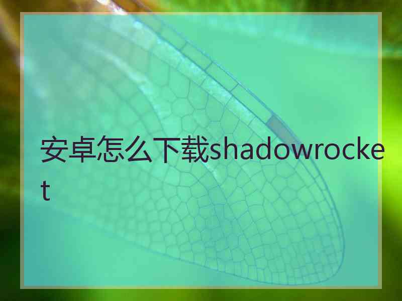 安卓怎么下载shadowrocket