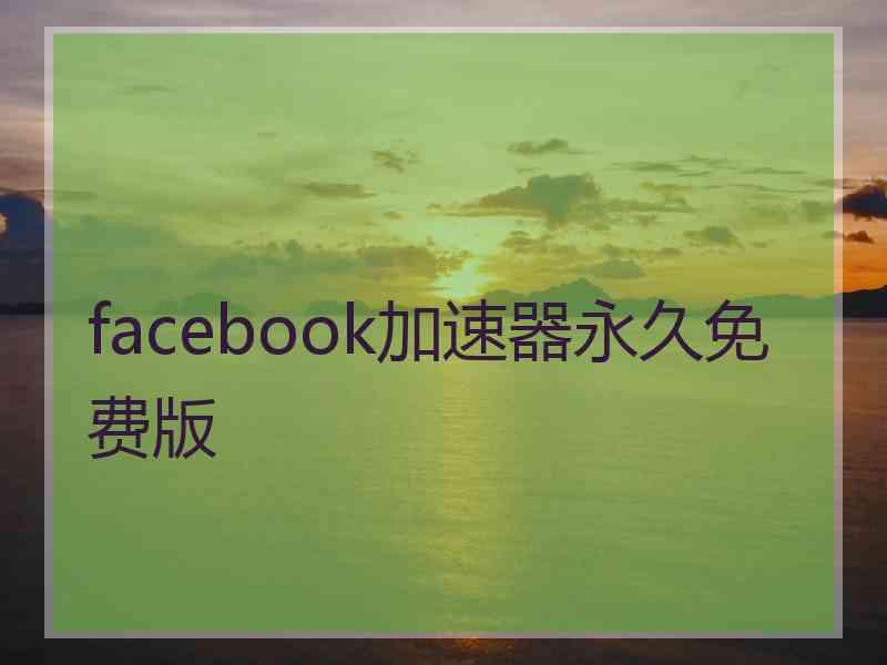 facebook加速器永久免费版