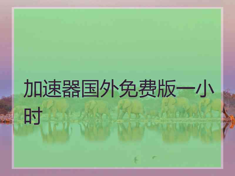 加速器国外免费版一小时