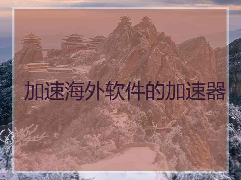 加速海外软件的加速器