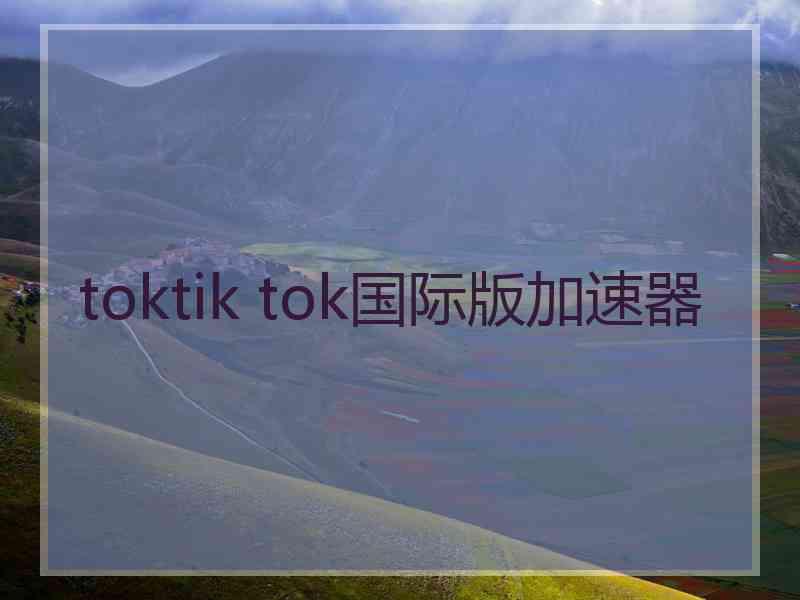 toktik tok国际版加速器